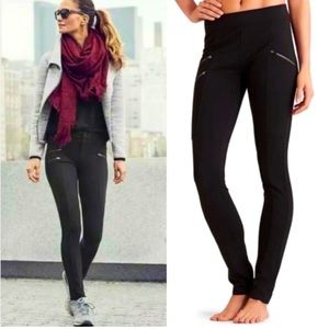 Athleta Black Ponte Moto Skinny Travel Work | Legging Pants - Size 6